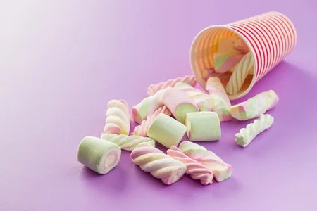 JEET BY KSHS Marshmallows Pure Veg - 80 Pieces, Strawberry & Vanilla Flavour, Twister Shape Candy