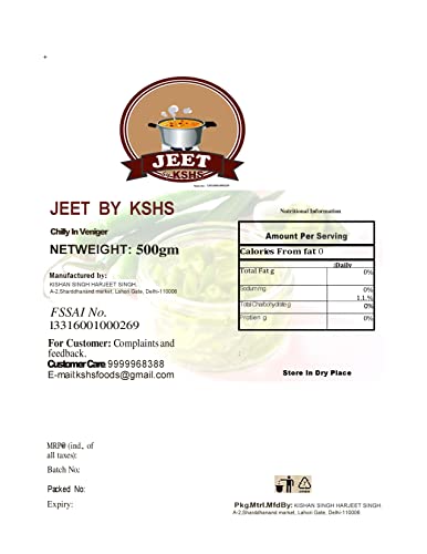 JEET BY KSHS Green Chilli In Vinegar