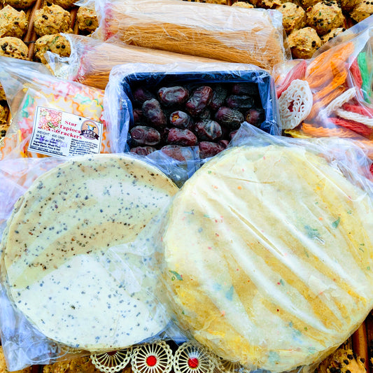 IFTAAR COUPLE PACK 2 PC SEWIYA ,DATES(KHAJOOR)  HEENG PAPAD, SABUDANA STAR PAPAD,BANARSI ALOO PAPAD & FLOWER SABUDANAPAPAD