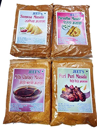 Spices, Ready To Use,Kuch Alag Ho Jaye kit, Pack of 4, SAMOSA MASALA ,MEETHI CHATNI, PERI PERI PANEER/CHICKEN,PARANTHA