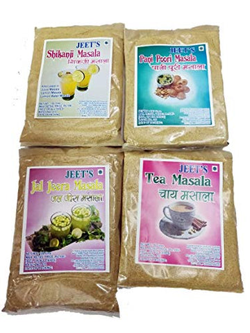 Drink Spices Kuch Pia Jaye, 100 Grams Each Pack of 4 (TEA MASALA, JAL JEERA, SHIKANJI, PAANI PURI WATER)