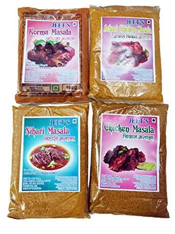 Spices, Ready To Use Masala, Mughlai Khazana Dishes 100Grams, Pack of 4 (KORMA MASALA, ACHARI CHICKEN ,NIHARI GOSHT& CHICKEN CURRY )