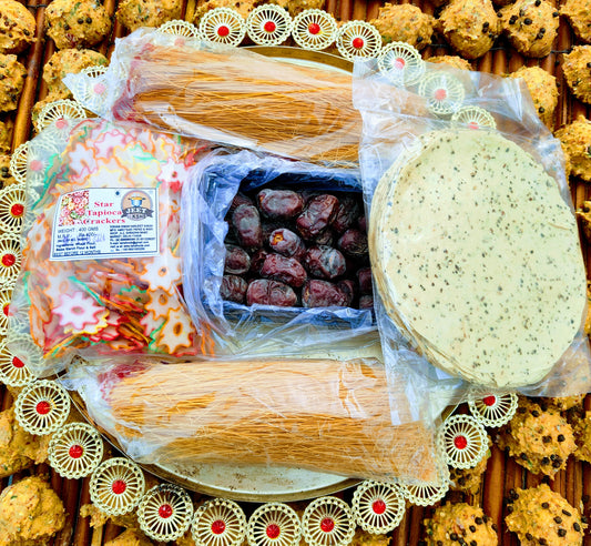 IFTAAR RAMADAN SOLO PACK (2 PC SEWIYA ,DATES(KHAJOOR)  HEENG PAPAD, SABUDANA STAR PAPAD