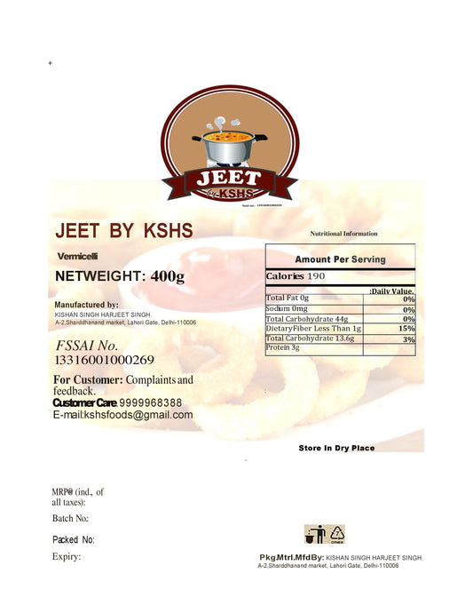 JEET BY KSHS Hard Wheat Roasted Vermicelli, kheer Upma Dalia Specialty